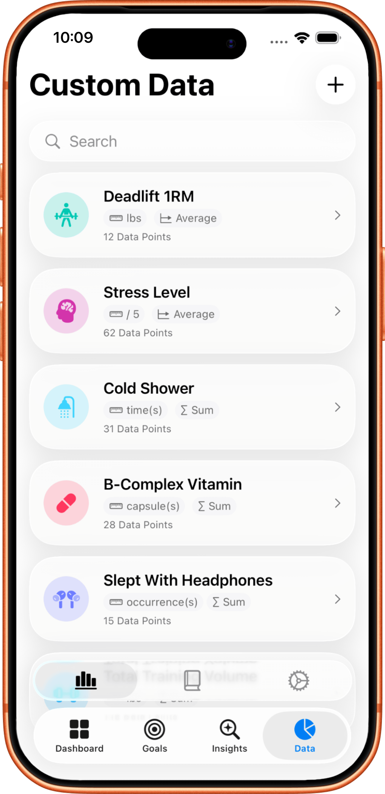 Coefficients app dashboard screenshot in light mode